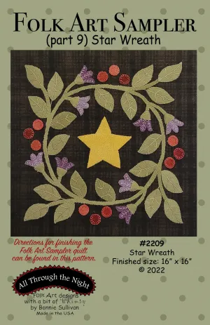 #2209 Folk Art Sampler- Star Wreath