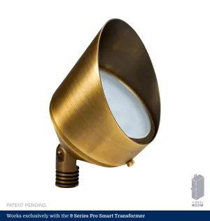 9 Series Pro Classic White 5-Inch Brass LED Up Light | Wall Wash