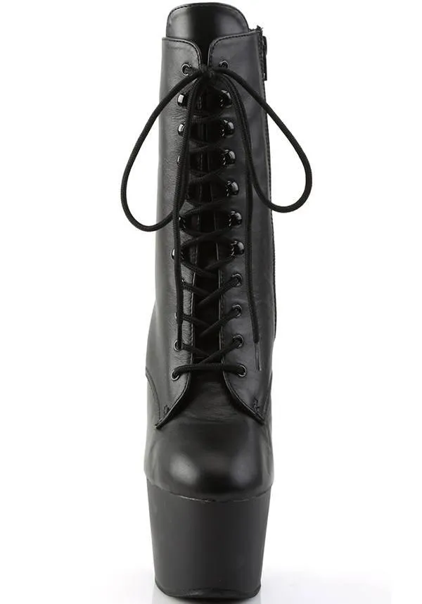 ADORE-1020 [Black Leather] | PLATFORM BOOTS [PREORDER]