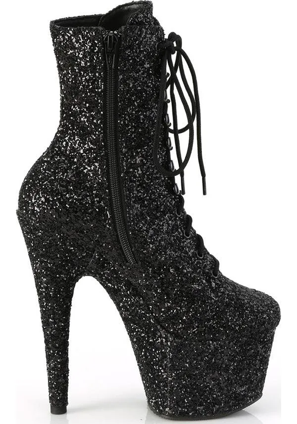 ADORE-1020GWR [Black Glitter] | PLATFORM BOOTS [PREORDER]