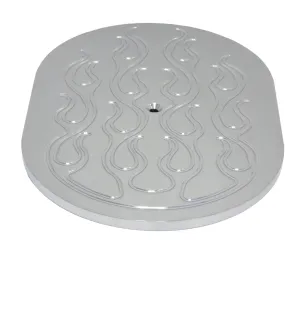 ALUMINUM 12" OVAL AIR CLEANER TOP FLAMED - POLISHED