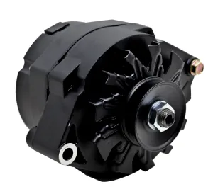 ALUMINUM CHEVY ALTERNATOR 100 AMP 1 OR 3 WIRE INTERNAL - BLACK