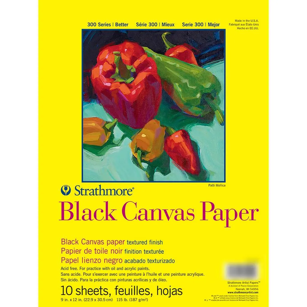 Black Canvas Paper Pad 9in x 12in