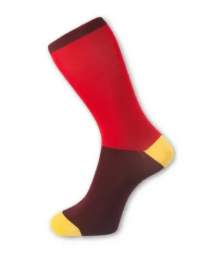 Block Colour Sock in Red