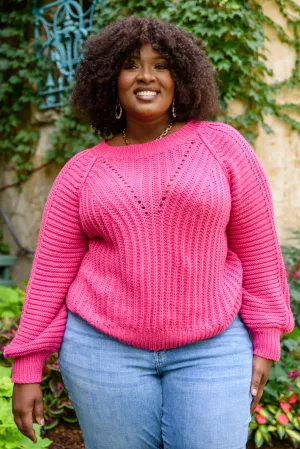 Claim The Stage Knit Sweater In Hot Pink