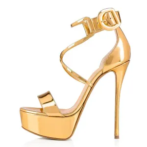 DEANWANGKT  European and American Fashion Women's Platform Buckle Open Toe Open Heel Foreign Trade High Heel Sandals  EBay Supply Manufacturer