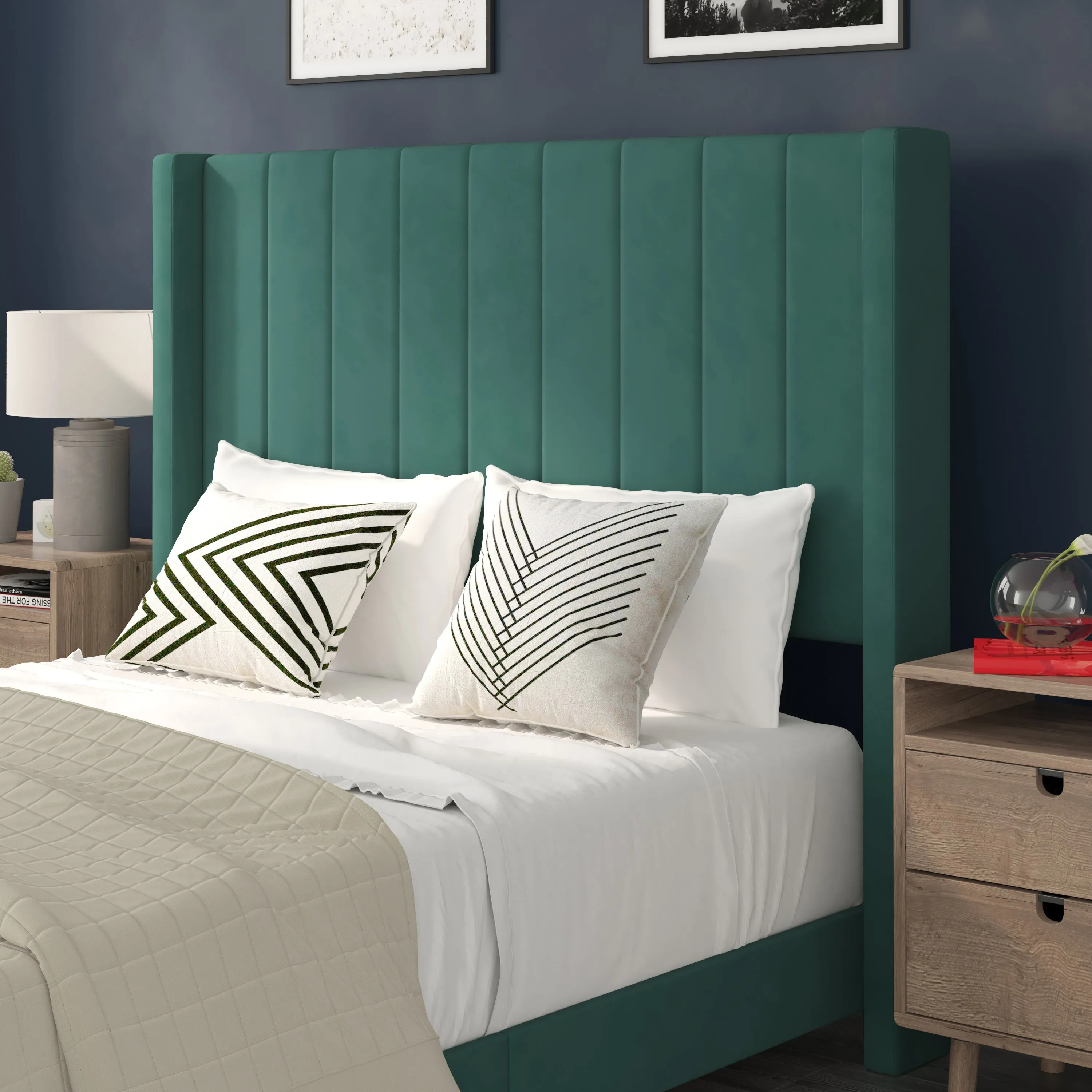 Emerald Full Platform Bed YK-1079-GR-F-GG