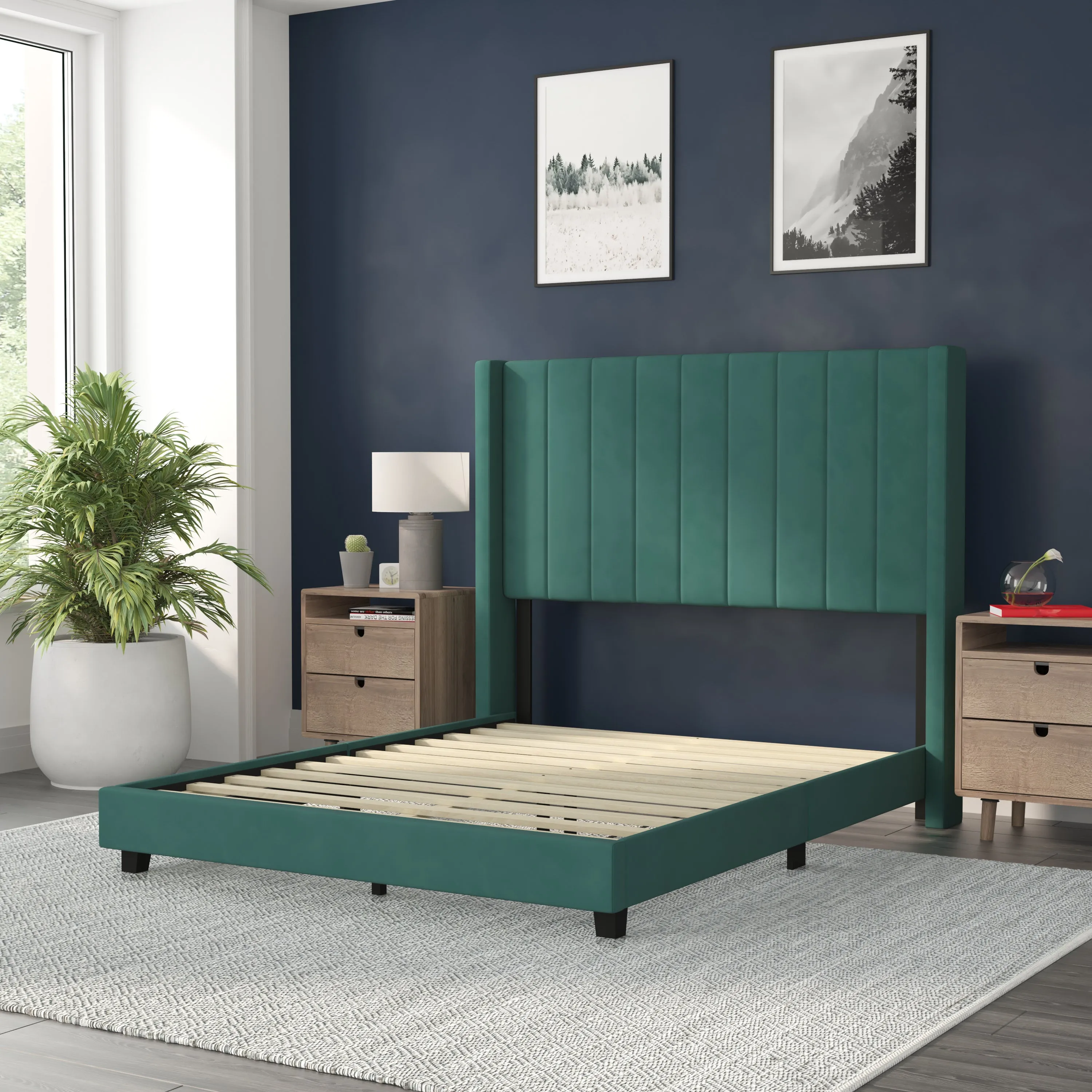 Emerald Full Platform Bed YK-1079-GR-F-GG