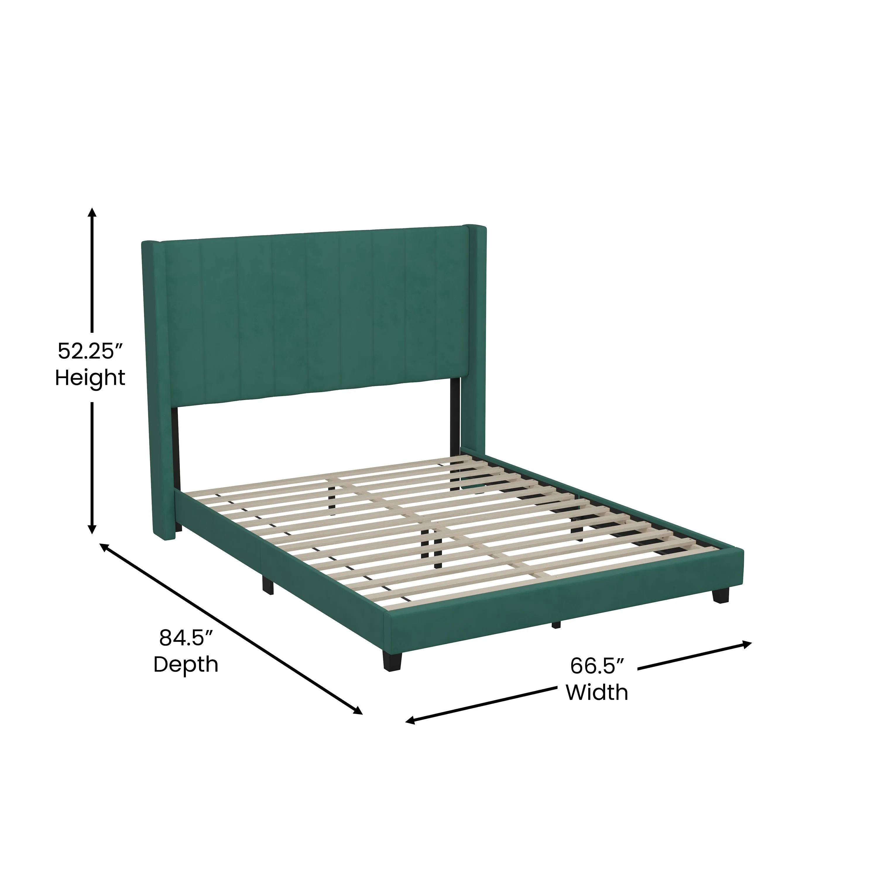 Emerald Full Platform Bed YK-1079-GR-F-GG