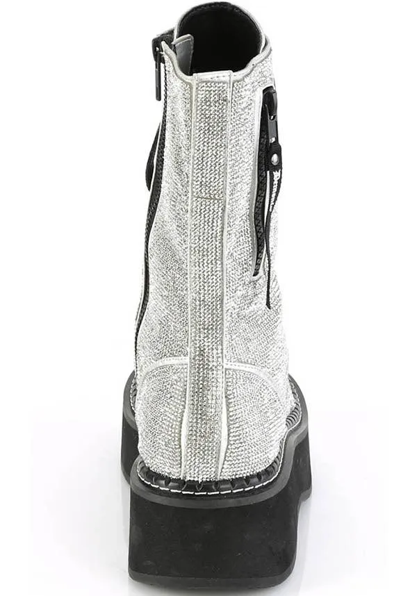 EMILY-362 [Silver Rhinestone] | PLATFORM BOOTS [PREORDER]