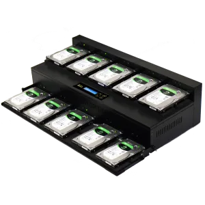 EZ Dupe 1 to 9 Flatbed SATA Hard Drive Duplicator - HD Cyclone 300 Open Platform HDD Cloner 18GB/Min