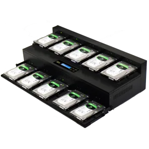 EZ Dupe 1 to 9 Flatbed SATA Hard Drive Duplicator - HD Cyclone 600 Open Platform HDD Cloner 36GB/Min