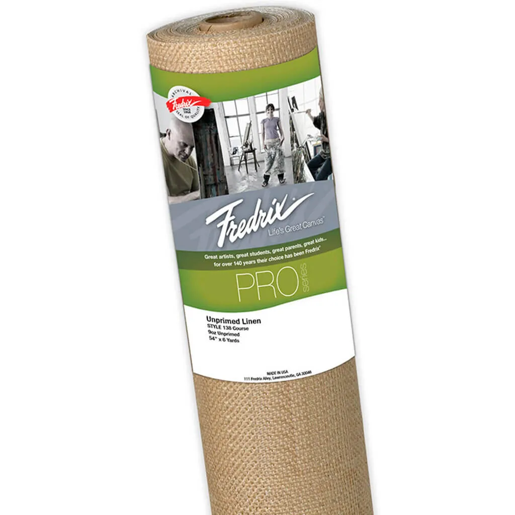 Fredrix Canvas Roll Unprimed Linen 138 54in x 6yd