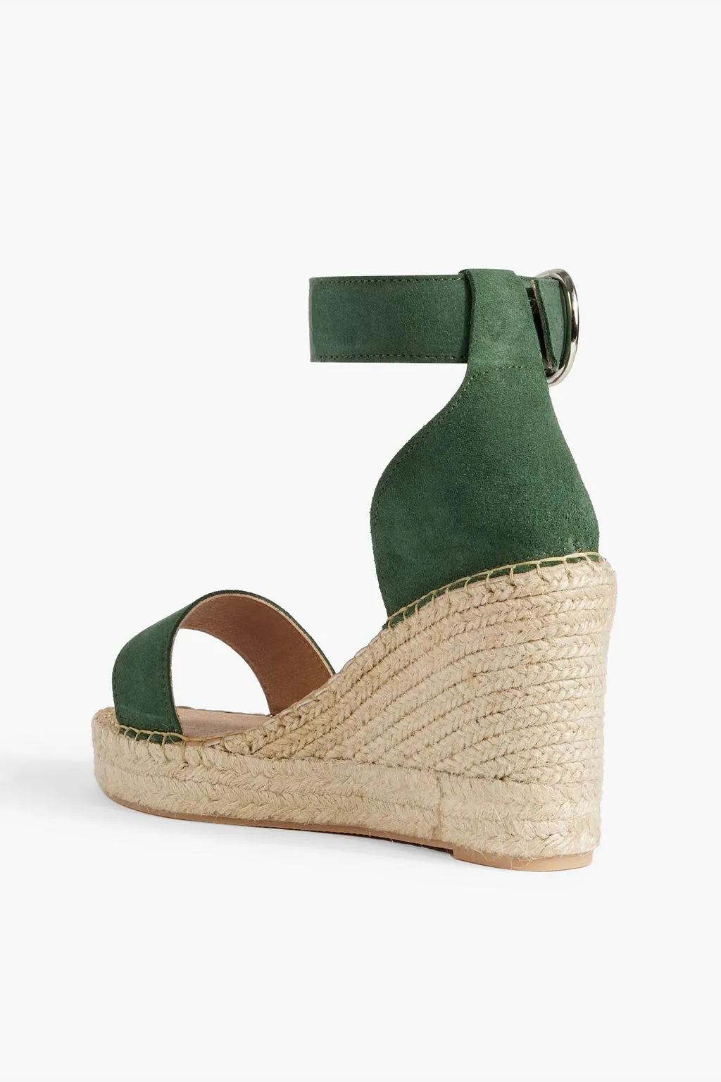 Gaby wedge sandals suede espadrilles IRIS & INK, green