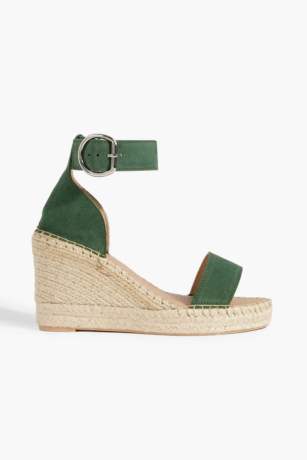 Gaby wedge sandals suede espadrilles IRIS & INK, green