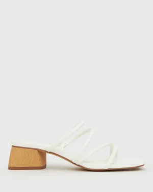 Low-Heel HALLIE Wooden Block Mule Shoes