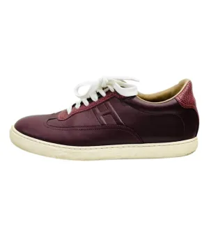 Hermes Leather & Lizard Skin 'H' Sneakers. Size 40