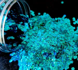 Holo Sky blue Hexagon Chunks Glitters - 20gms