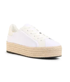 Karl Lagerfeld Elise White Espadrille Sneakers with Stylish Fringes