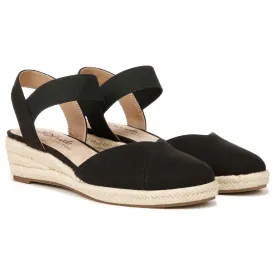 Lifestride Women's Kimmie Espadrilles Medium/Wide Wedge Heel, Black