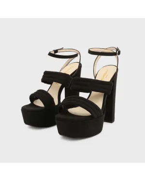 Made in Italia Womens Black Platform Sandals