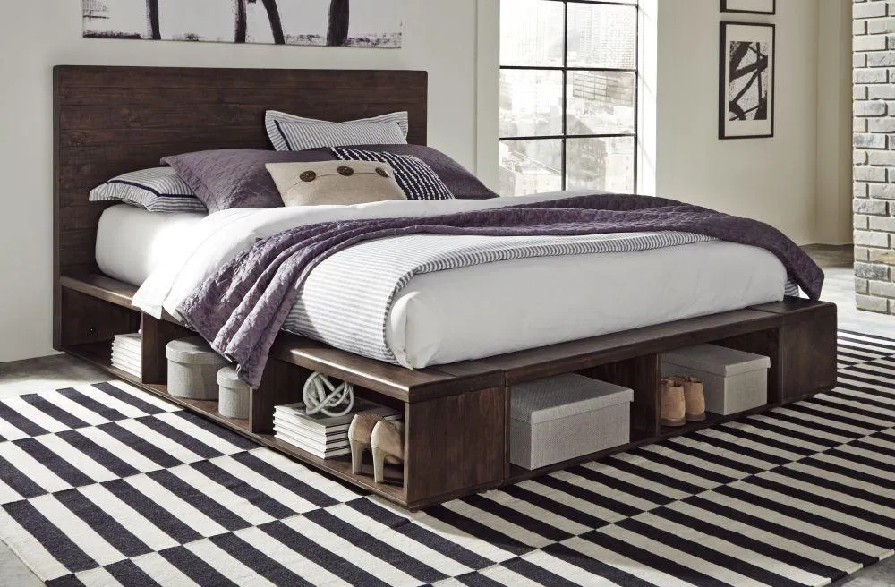 Meadowmere Platform Bed ESPRESSO PINE