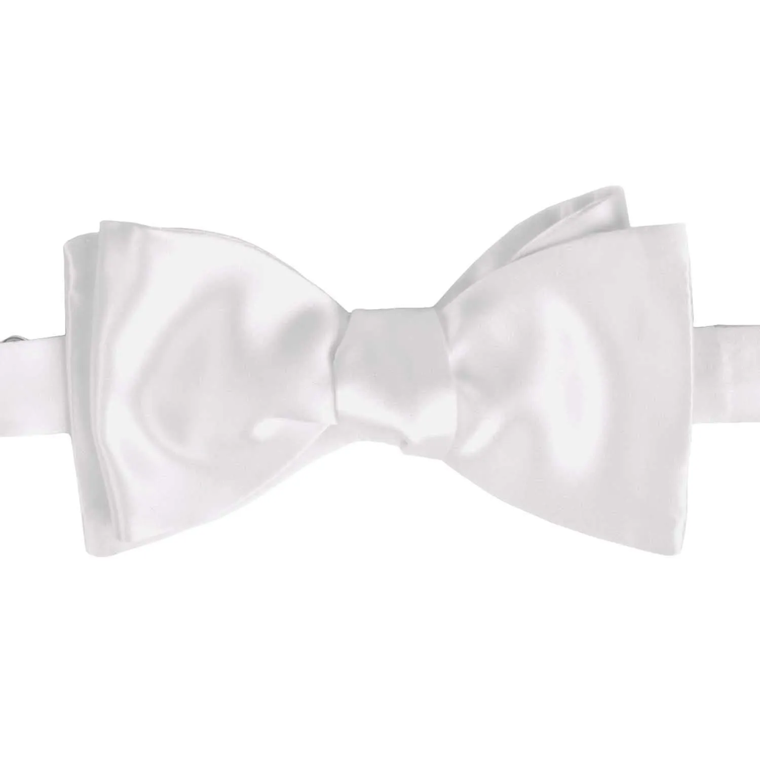 Papillon in Raso - WHITE SELF-TIED CLASSIC