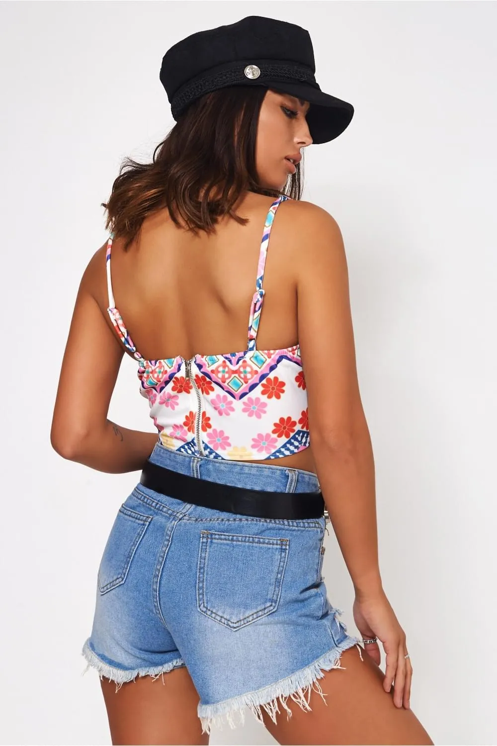 Pink Aztec Crop Top