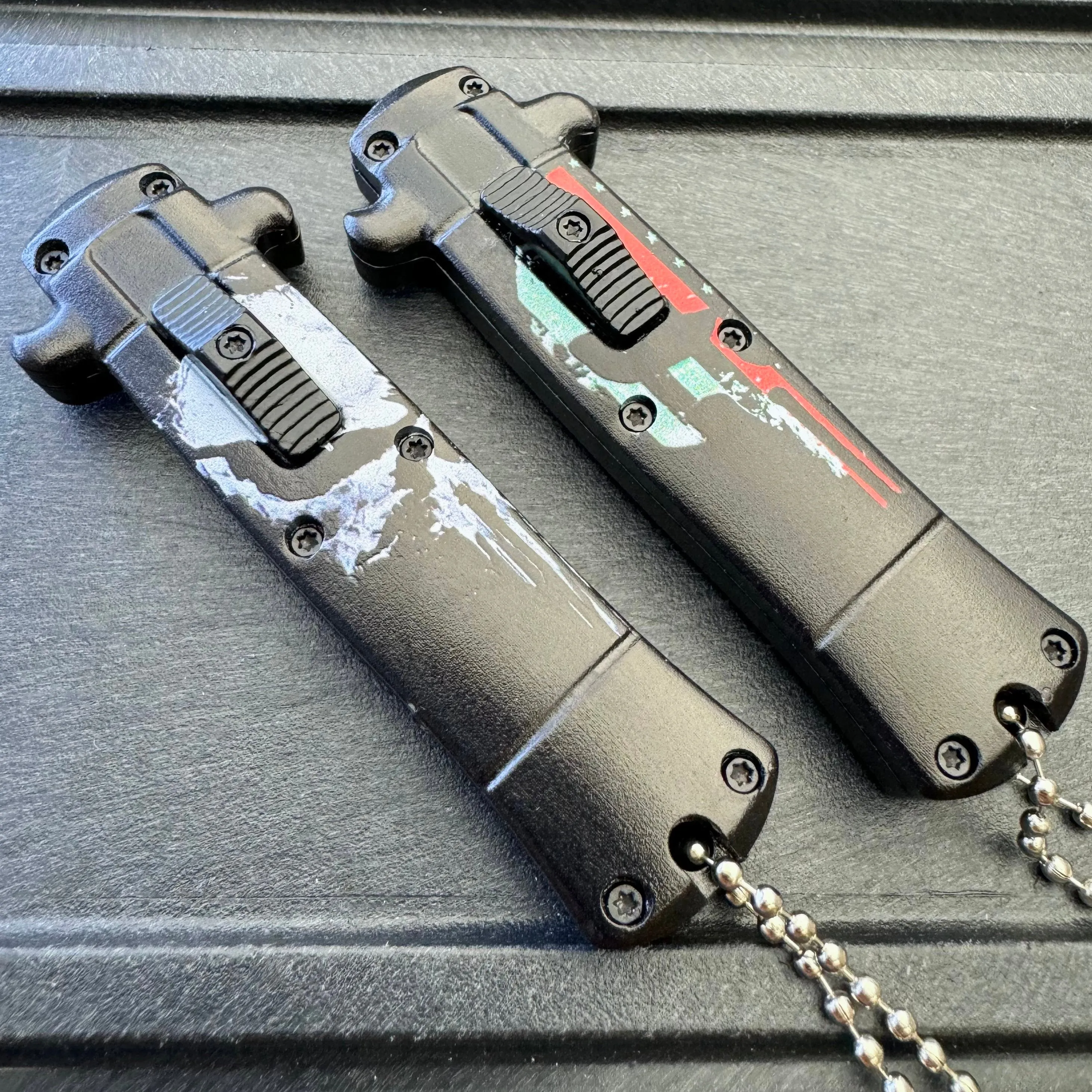 Punisher Mini Stiletto OTF Knife Keychains