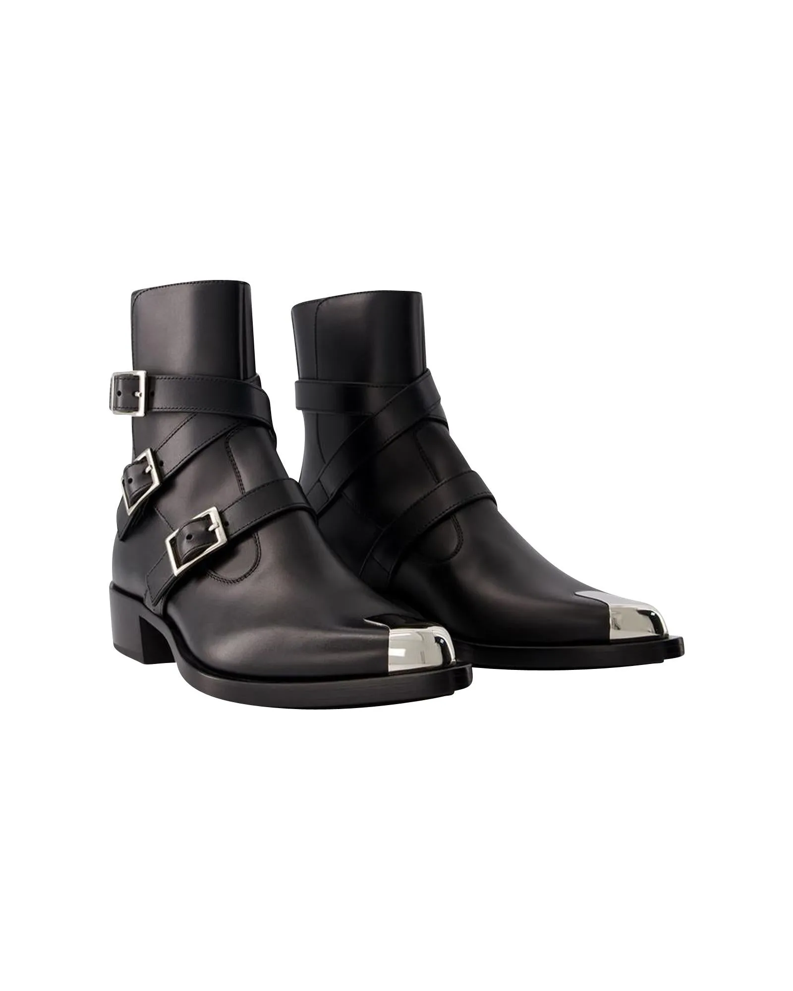 Punk Leather Ankle Boots