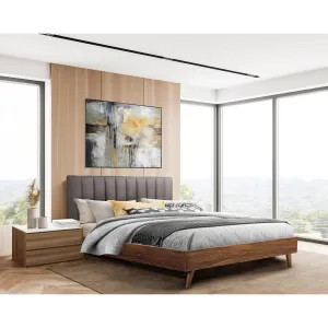 Sasha Queen Platform Bed with Upholstered Headboard