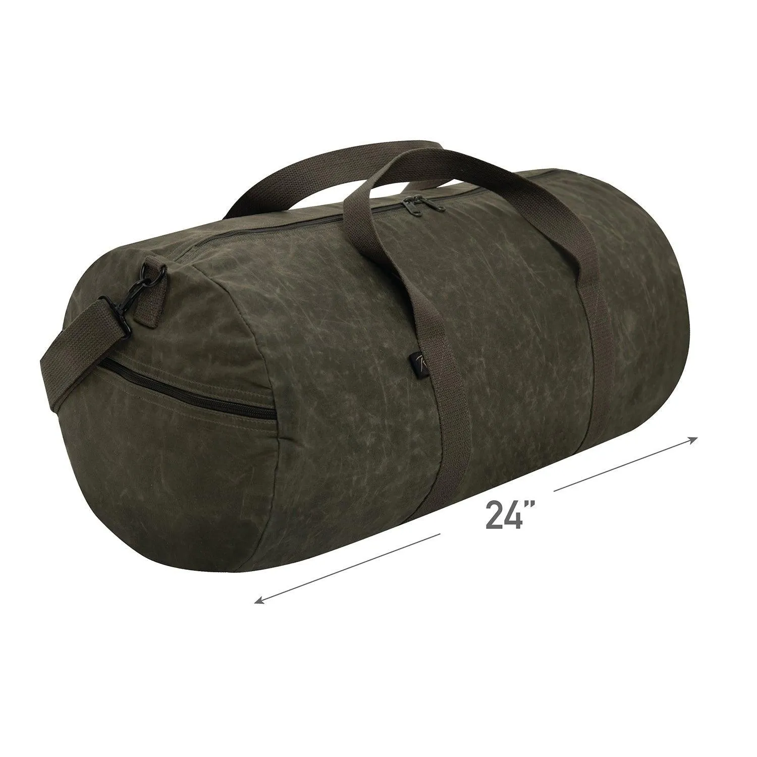 Waxed Canvas Shoulder Duffle Bag - 24 Inch