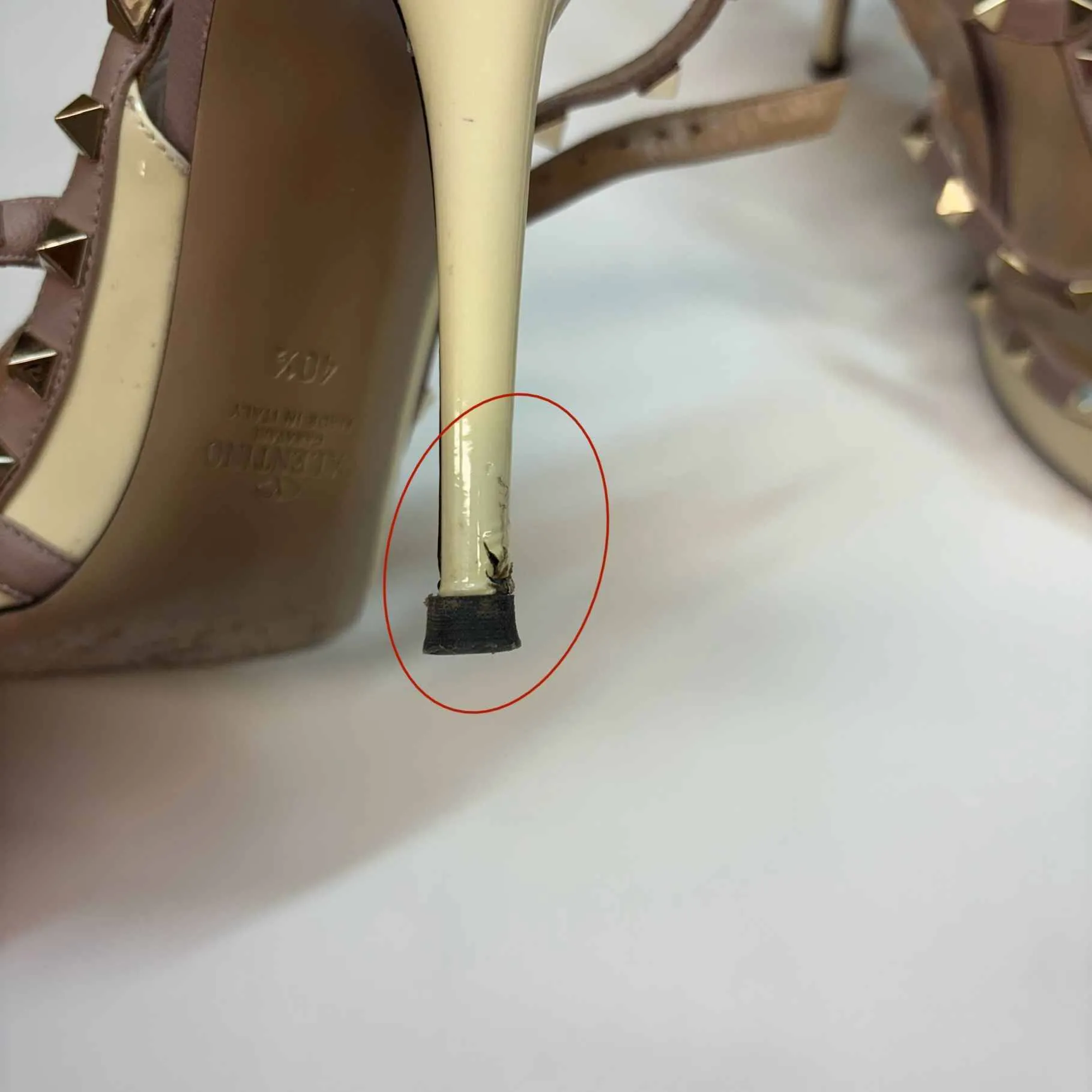 Women's Rockstud Caged Heels Cream Size EU 40.5 / 7.5