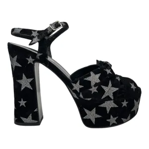 Women's Star Print Platforms Heels Black Size EU 38.5 / UK 5.5