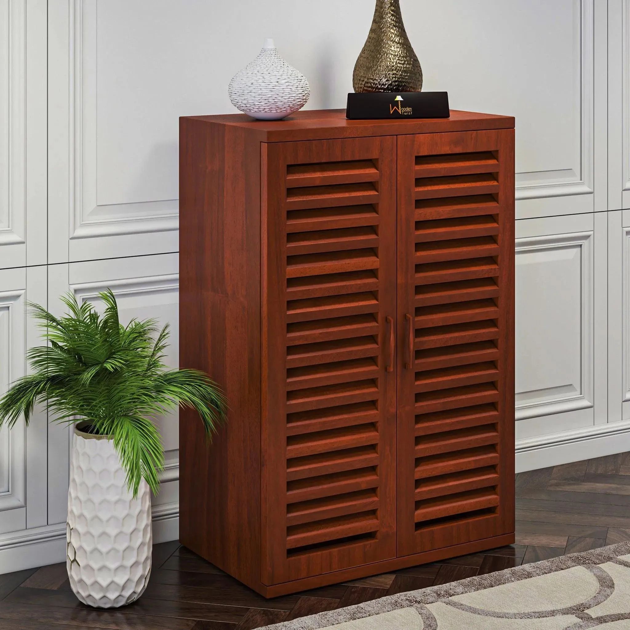 Wooden Shoe Rack Cabinet In Teak Wood